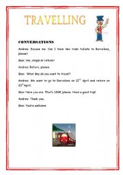 English worksheet: TRAVELLING CONVERSATIONS