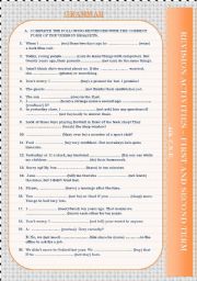 English Worksheet: grammar and vocabulary review for 4th Secondary School- key  and B&W version included