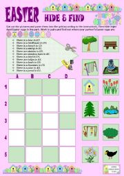 English Worksheet: Easter hide & find