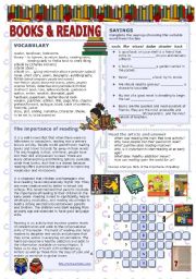 English Worksheet: Books & reading