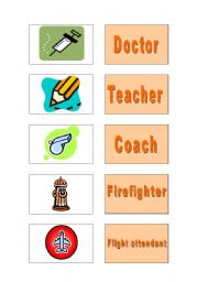 English worksheet: Occupations memory game