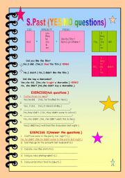 English Worksheet: Yes/No questions in Simple Past Tense