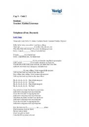 English Worksheet: Telephone by Lady Gaga Worksheet