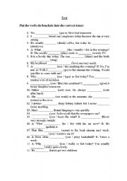 English Worksheet: The Present Simple vs The Present Continuous Tense