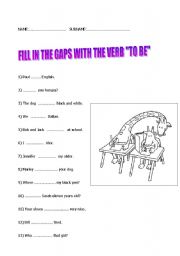 English Worksheet: verb to be