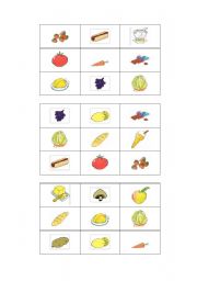 English Worksheet: BINGO FOOD 5 sheets (1/5)