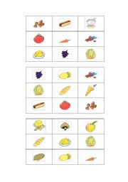 English Worksheet: BINGO FOOD 5 sheets (1/5)