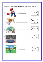 English worksheet: Can you order the sports?