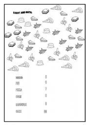 English Worksheet: COUNT AND MATCH