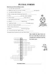 English Worksheet: PLURAL FORMS -REVISION