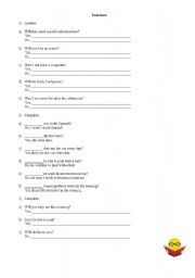 English worksheet: Exercises Future and Simple Present 