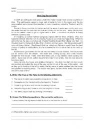 English Worksheet: A HERO DOG SAVES FAMILY