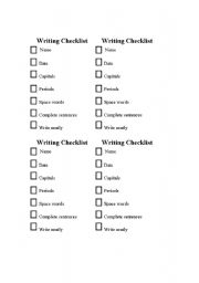 English worksheet: Writing Checklist