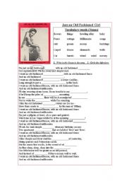 English worksheet: Just an Old Fashioned Girl