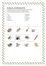 English worksheet: MUSICAL INSTRUMENTS