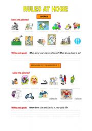 English Worksheet: Rules at home