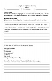 English Worksheet: Planning an itinerary