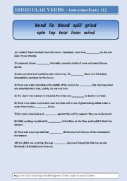 English Worksheet: IRREGULAR VERBS (3/4) intermediate (5 pages)