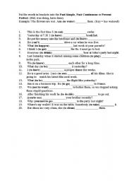 English worksheet: present continuous and present simple