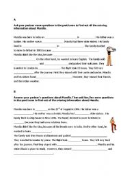 English Worksheet: Past simple pairwork - Asking questions and answering