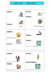 English worksheet: rules at home