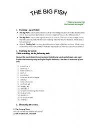 English Worksheet: The Big Fish movie worksheet