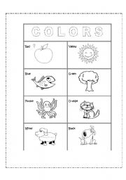 English Worksheet: Colours