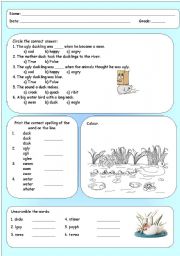 English Worksheet: The Ugly duckling