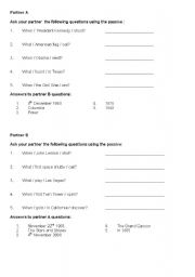 English Worksheet: American History passive voice