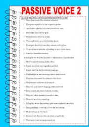 English Worksheet: PASSIVE VOICE 2 + KEY INCLUDED