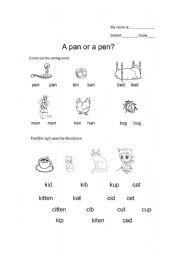 English Worksheet: Simple Phonics Exercise for beginners