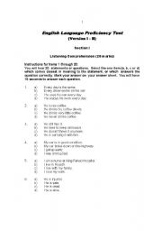 English worksheet: english test 