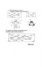 English worksheet: worksheet on body parts