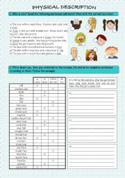 English Worksheet: Physical description - exercise