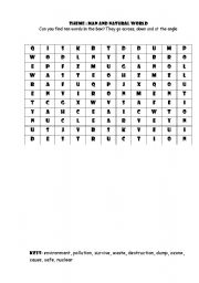 English Worksheet: Man and Natural world puzzle