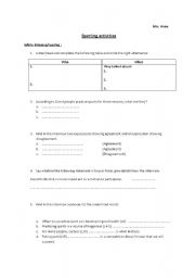 English Worksheet: sporting activities