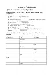 English worksheet: Quiz for intermediate students-vocabulary and time exercises