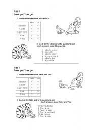 English Worksheet: Test have got