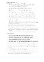 English Worksheet: So that-in order to