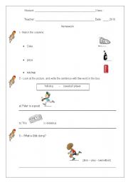 English Worksheet: Food
