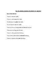 English Worksheet: IN, ON, UNDER, NEAR, BEHIND, IN FRONT OF