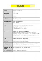 English Worksheet: lesson plan sea world