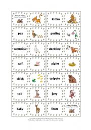 Animal Families - Animal Babies Domino / Dominoes