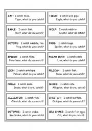 English worksheet: Predator-Prey I Have Who Has Activity