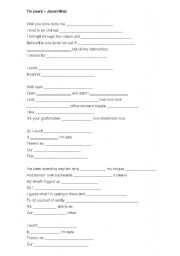 English worksheet: Im yours