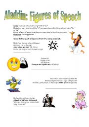 English Worksheet: Aladdin Figures of Speech