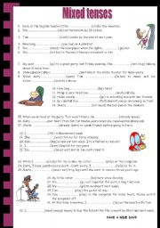 English Worksheet: Mixed tenses