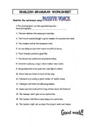 English Worksheet: Passive voice