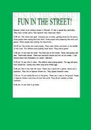 English worksheet: fun in the street