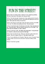 English Worksheet: fun in the street